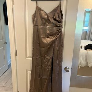 Birdy Grey Satin Dress in champagne